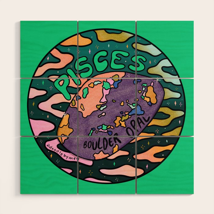 Pisces Crystal Wood Wall Art Gallery Image 1