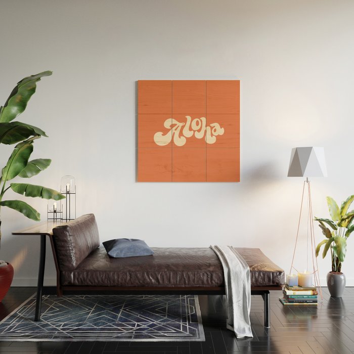 Aloha orange Wood Wall Art Gallery Image 2