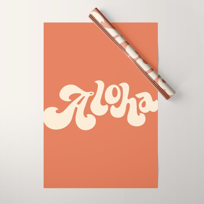 Aloha orange Wrapping Paper Gallery Image 1