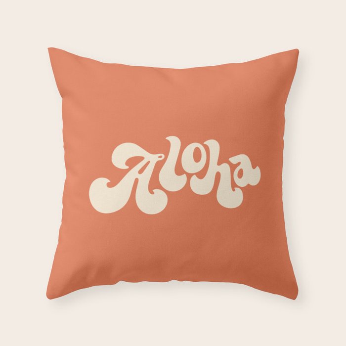 Aloha orange Throw Pillow Gallery Image 6