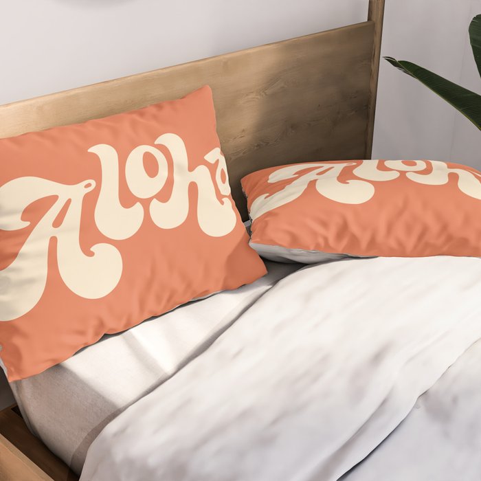 Aloha orange Pillow Sham Gallery Image 2