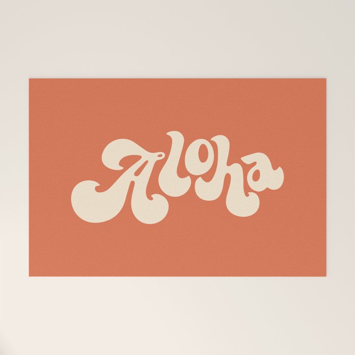 Aloha orange Welcome Mat Gallery Image 1