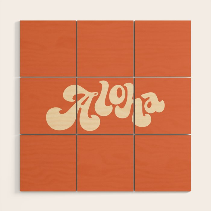 Aloha orange Wood Wall Art Gallery Image 1
