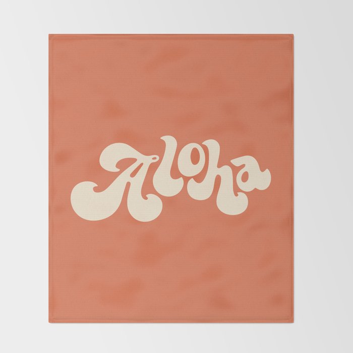 Aloha orange Throw Blanket Gallery Image 2
