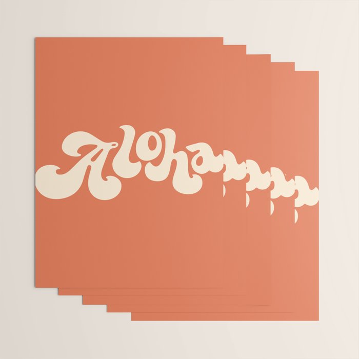 Aloha orange Wrapping Paper Gallery Image 3