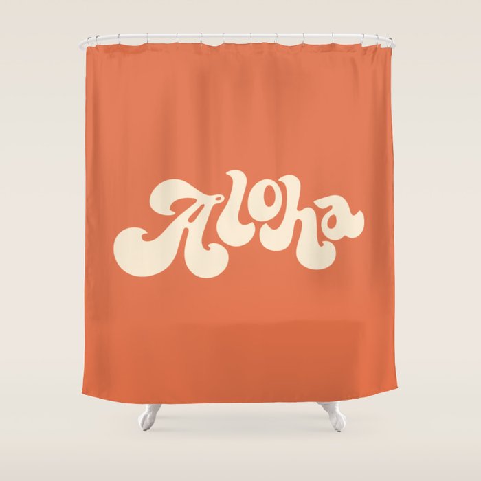 Aloha orange Shower Curtain Gallery Image 1