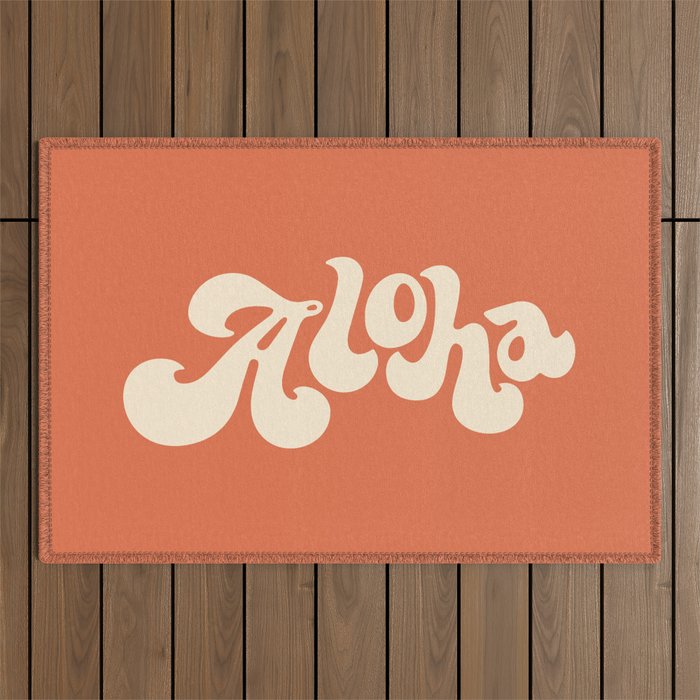 Aloha orange Outdoor Rug Gallery Image 1