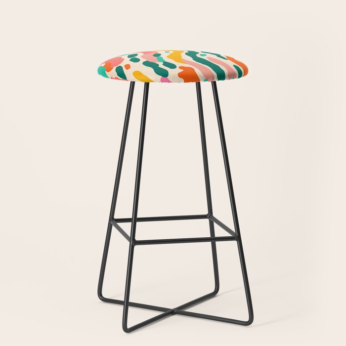 Colorful abstract tie dye stripe art pattern Stool Gallery Image 1