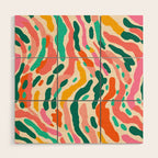 Colorful abstract tie dye stripe art pattern Wood Wall Art Gallery Image 1