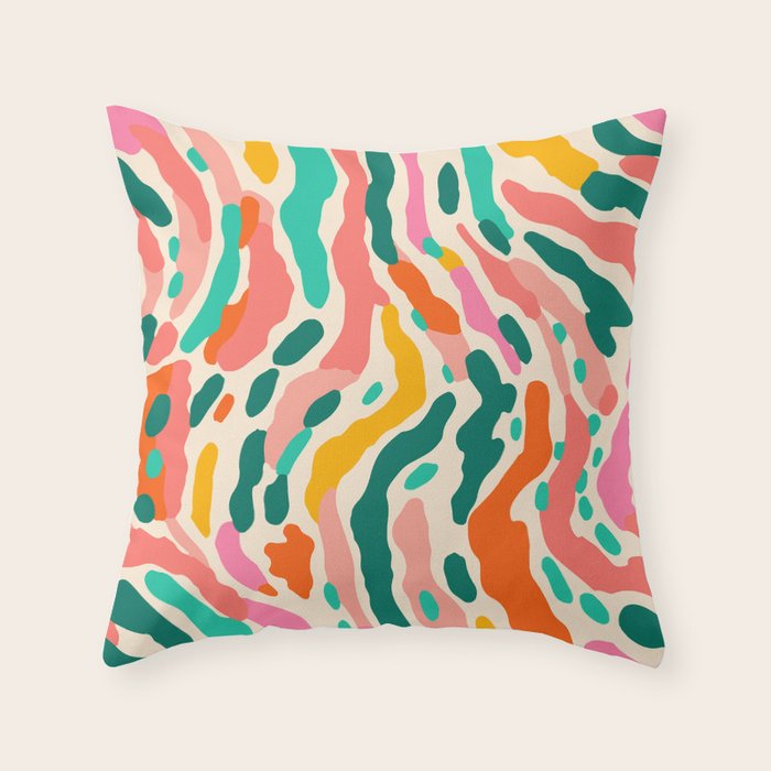 Colorful abstract tie dye stripe art pattern Throw Pillow Gallery Image 6