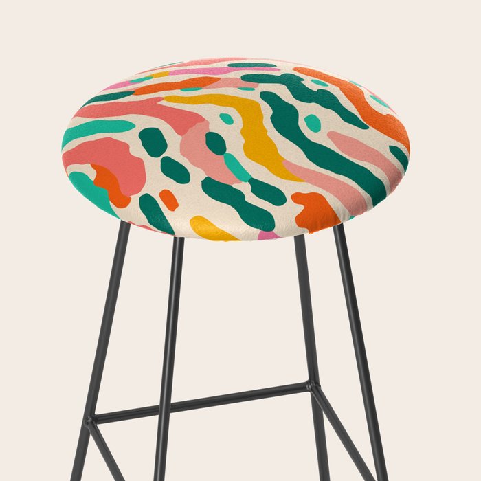 Colorful abstract tie dye stripe art pattern Stool Gallery Image 2