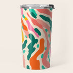 Colorful abstract tie dye stripe art pattern Travel Mug Gallery Image 2