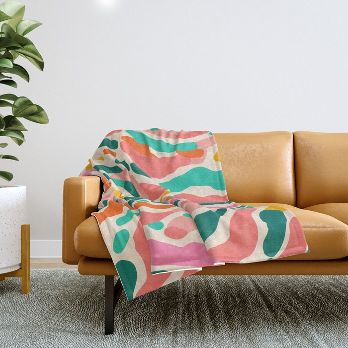 Colorful abstract tie dye stripe art pattern Throw Blanket Gallery Image 1