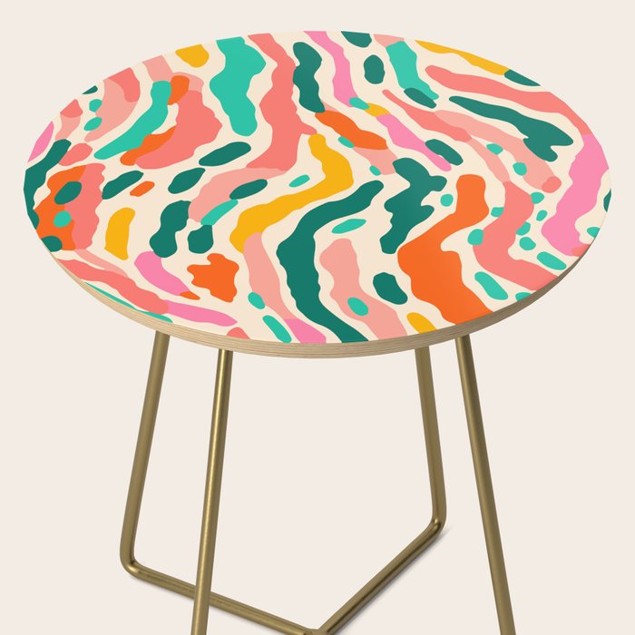 Colorful abstract tie dye stripe art pattern Side Table Gallery Image 2
