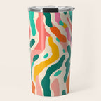 Colorful abstract tie dye stripe art pattern Travel Mug Gallery Image 1
