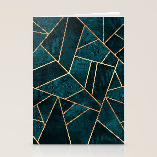 Deep Teal Stone Stationery Card Gallery Image 1