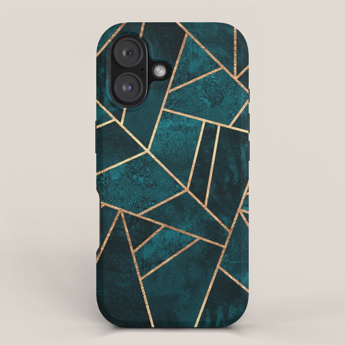 Deep Teal Stone iPhone Case Gallery Image 1