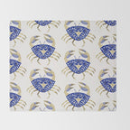 Crab - Navy & Gold Throw Blanket Gallery Image 2