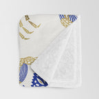 Crab - Navy & Gold Throw Blanket Gallery Image 3