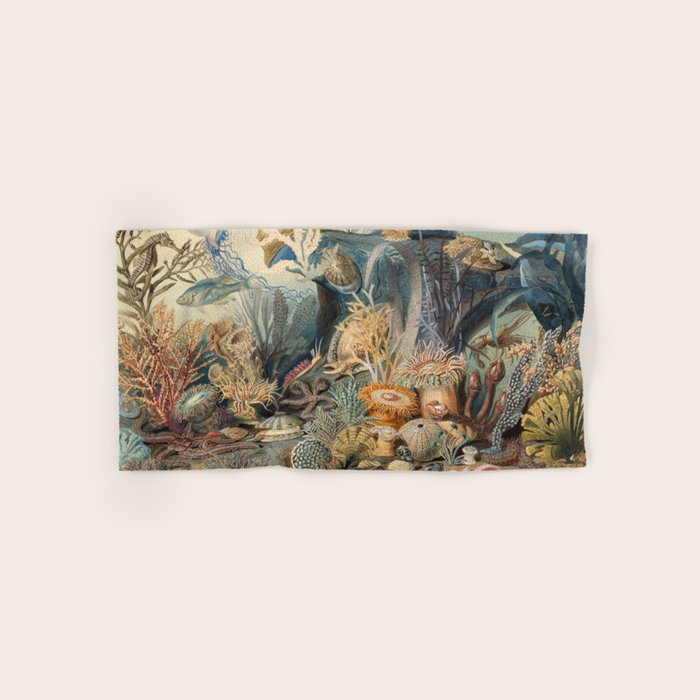Ocean Life by James M Sommerville 1859 Funky Quirky Cute Cozy Boho Maximalism Maximalist Bath Towel Gallery Image 1