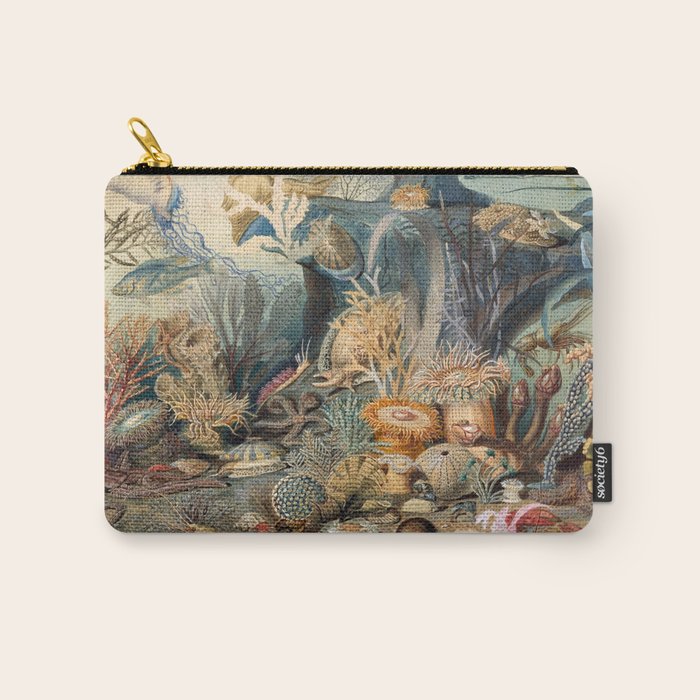 Ocean Life by James M Sommerville 1859 Funky Quirky Cute Cozy Boho Maximalism Maximalist Carry All Pouch Gallery Image 1