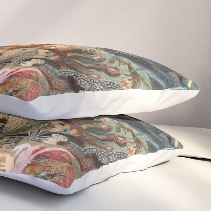 Ocean Life by James M Sommerville 1859 Funky Quirky Cute Cozy Boho Maximalism Maximalist Pillow Sham Gallery Image 3