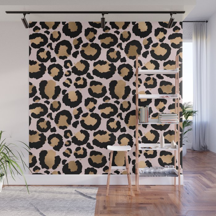 Animal print - pink copper Wall Mural Gallery Image 1