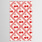 Red Cherries & Beige Checker Tablecloth Gallery Image 2