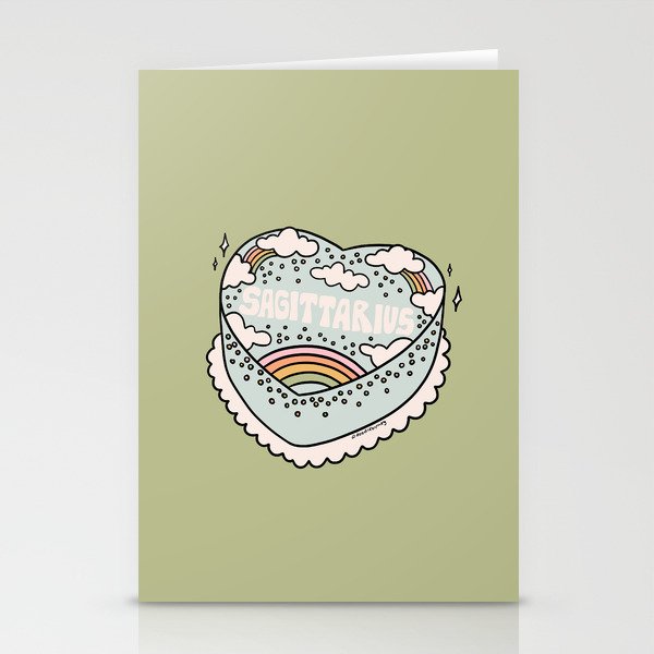 Sagittarius Heart Cake Stationery Card Gallery Image 1