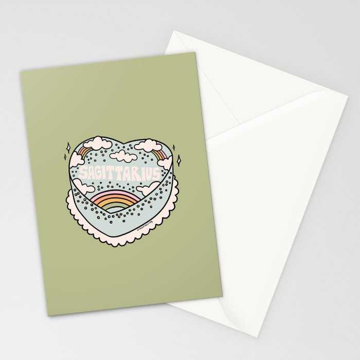 Sagittarius Heart Cake Stationery Card Gallery Image 2