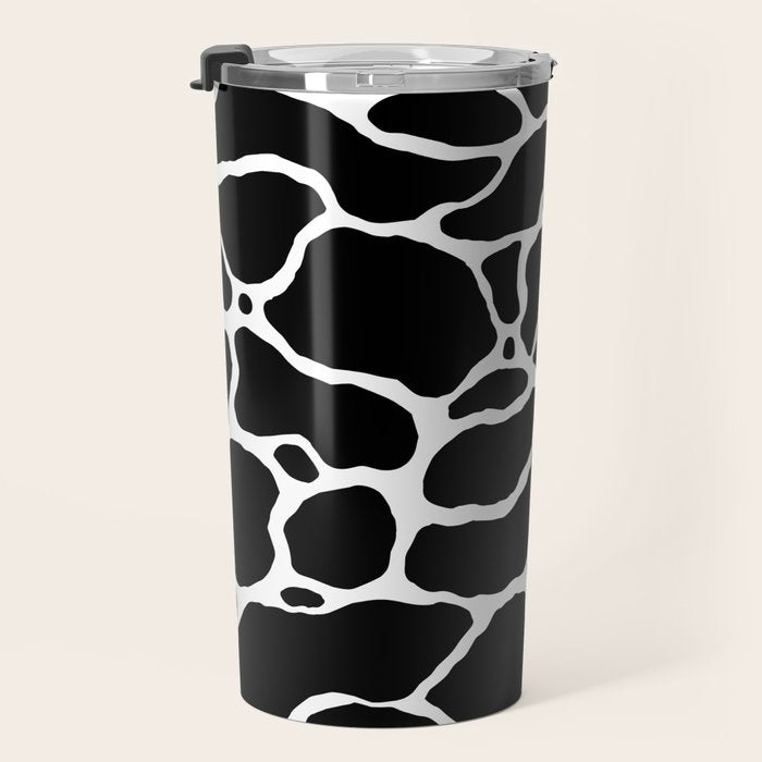 Black and white water wave ripple pattern Travel Mug Gallery Image 3