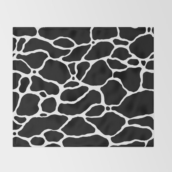 Black and white water wave ripple pattern Throw Blanket Gallery Image 2