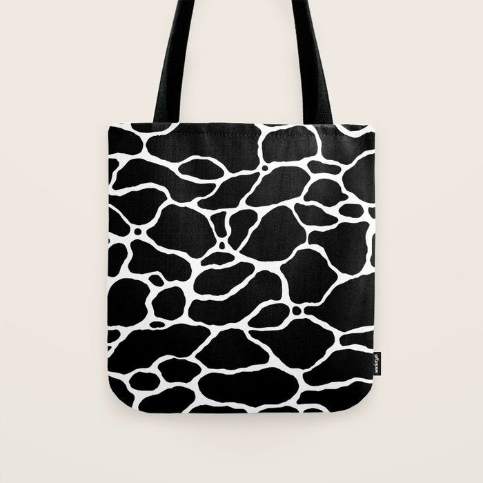 Black and white water wave ripple pattern Tote Bag Gallery Image 1