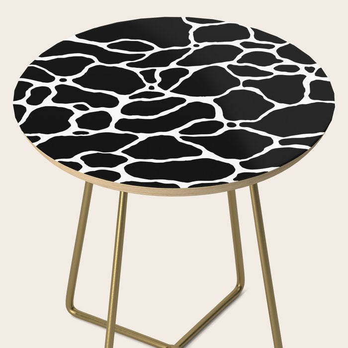 Black and white water wave ripple pattern Side Table Gallery Image 2