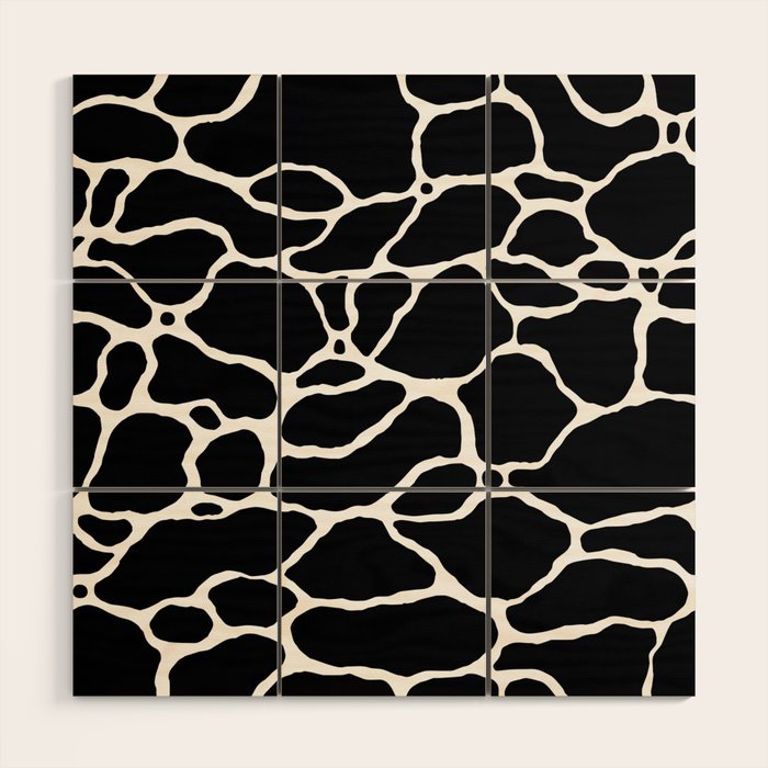 Black and white water wave ripple pattern Wood Wall Art Gallery Image 1