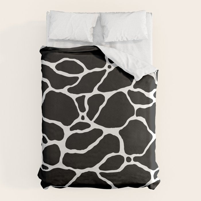Black and white water wave ripple pattern Duvet Cover Gallery Image 1