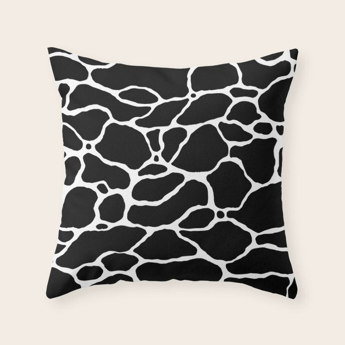 Black and white water wave ripple pattern Throw Pillow Gallery Image 6