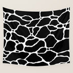 Black and white water wave ripple pattern Wall Tapestry Gallery Image 4