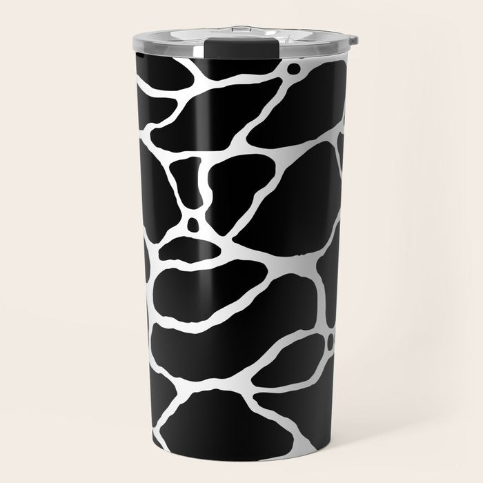 Black and white water wave ripple pattern Travel Mug Gallery Image 1