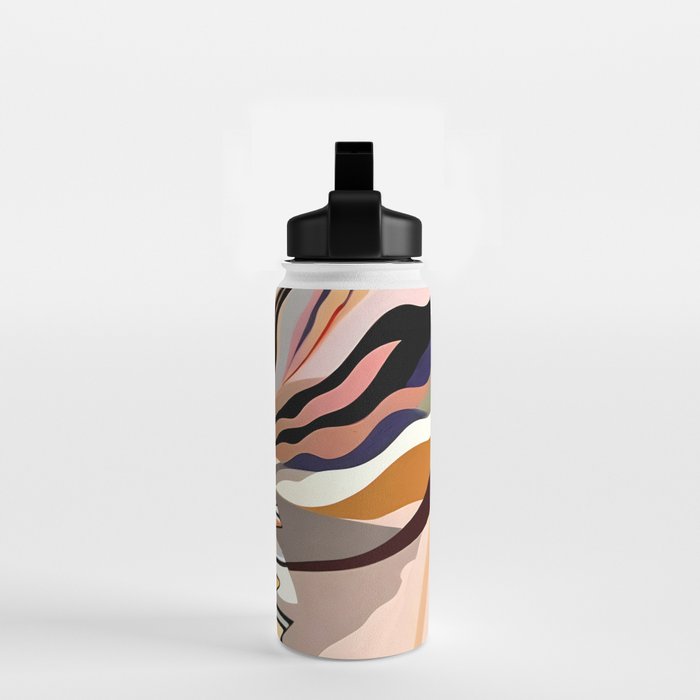 Interwoven, Pastel Colorful Nature Landscape, Mountains Hills Valley Travel, Muted Bohemian Painting Water Bottle Gallery Image 2