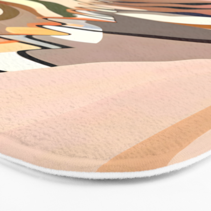 Interwoven, Pastel Colorful Nature Landscape, Mountains Hills Valley Travel, Muted Bohemian Painting Bath Mat Gallery Image 3