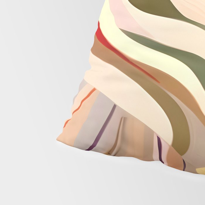 Interwoven, Pastel Colorful Nature Landscape, Mountains Hills Valley Travel, Muted Bohemian Painting Pillow Sham Gallery Image 4