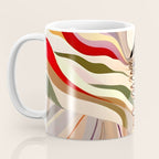 Interwoven, Pastel Colorful Nature Landscape, Mountains Hills Valley Travel, Muted Bohemian Painting Coffee Mug Gallery Image 3