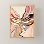 Interwoven, Pastel Colorful Nature Landscape, Mountains Hills Valley Travel, Muted Bohemian Painting Mini Art Print Gallery Image 1