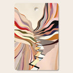 Interwoven, Pastel Colorful Nature Landscape, Mountains Hills Valley Travel, Muted Bohemian Painting Cutting Board Gallery Image 1