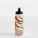Interwoven, Pastel Colorful Nature Landscape, Mountains Hills Valley Travel, Muted Bohemian Painting Water Bottle Gallery Image 3