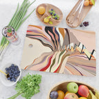 Interwoven, Pastel Colorful Nature Landscape, Mountains Hills Valley Travel, Muted Bohemian Painting Cutting Board Gallery Image 2