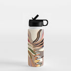Interwoven, Pastel Colorful Nature Landscape, Mountains Hills Valley Travel, Muted Bohemian Painting Water Bottle Gallery Image 1