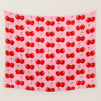 Y2K Cherries - Pink Pattern Large Wall Tapestry Gallery Image 4