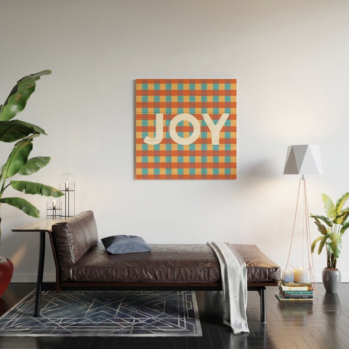 Joy in Christmas Plaid Wood Wall Art Gallery Image 2